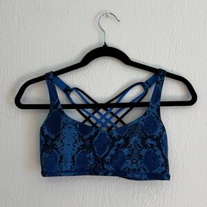 Lululemon Athletica Blue Snake Print Sports Bra